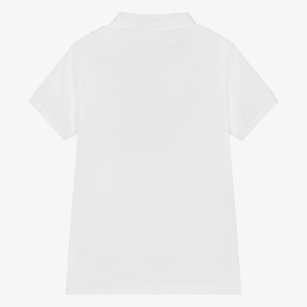 AIGNER-Teen Boys White Cotton Polo Shirt | Childrensalon Outlet