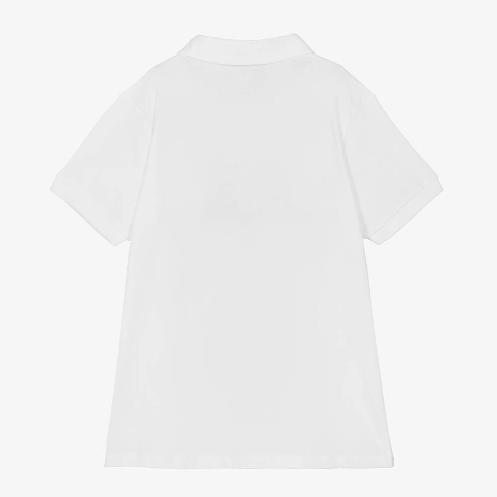 AIGNER-Teen Boys White Cotton Polo Shirt | Childrensalon Outlet