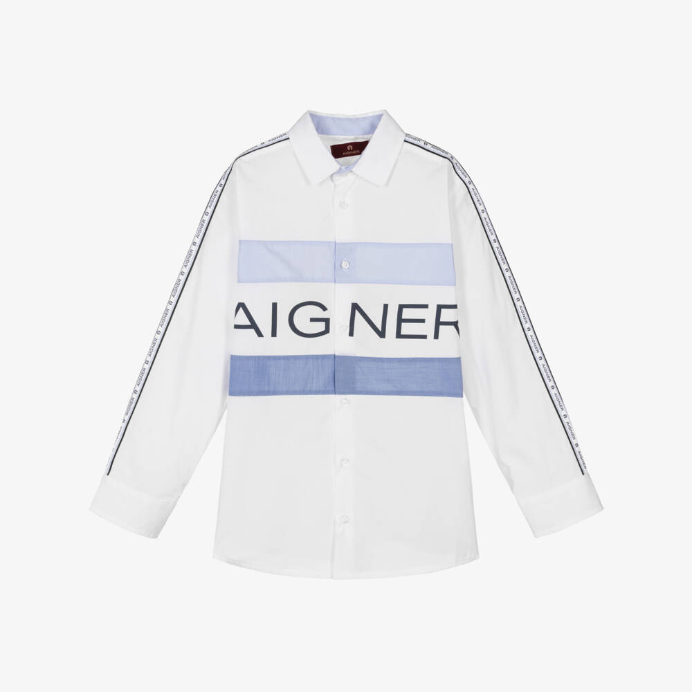 AIGNER-Белая хлопковая рубашка для подростков | Childrensalon Outlet