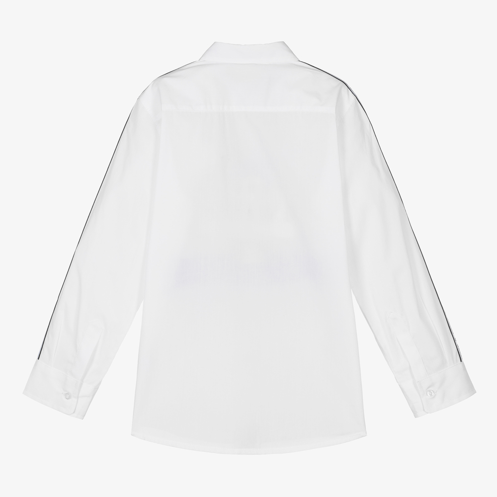 AIGNER-Teen Boys White Cotton Shirt | Childrensalon Outlet