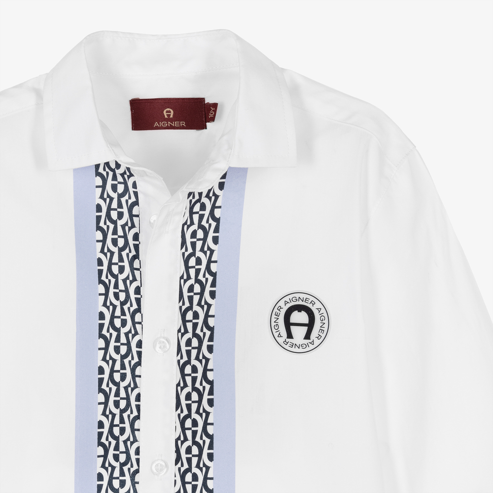 AIGNER-Белая хлопковая рубашка для подростков | Childrensalon Outlet