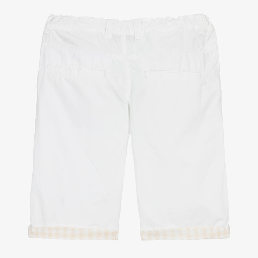 AIGNER-Teen Boys White Cotton Shorts | Childrensalon Outlet