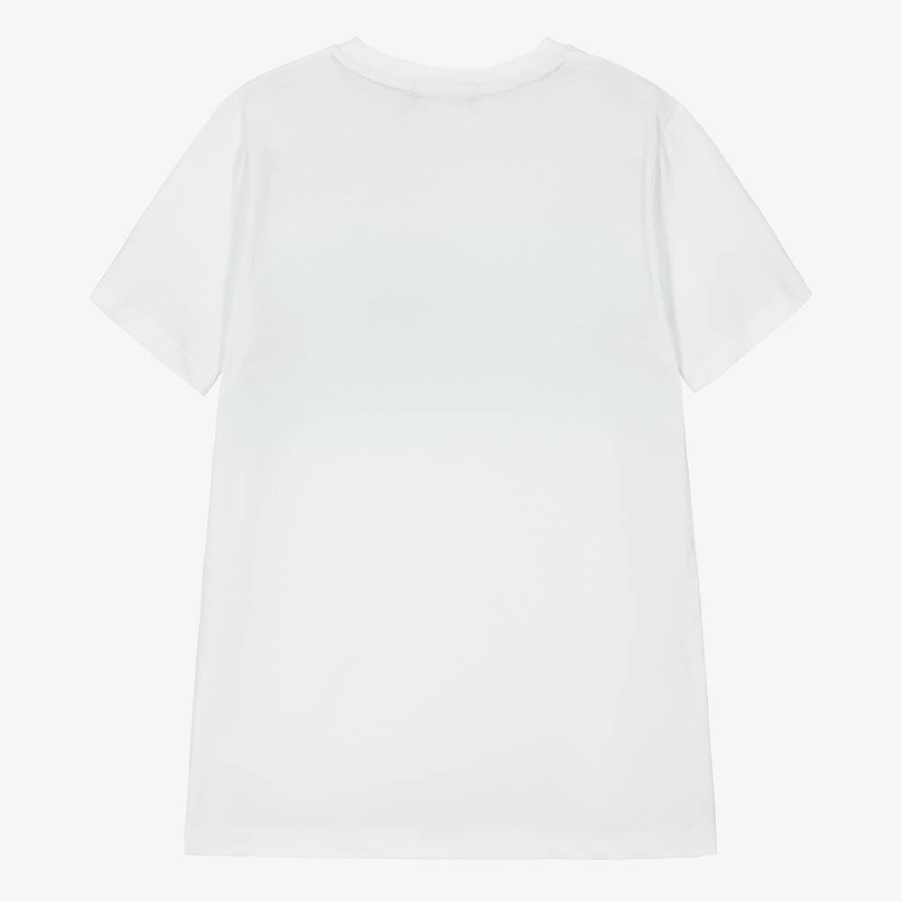 AIGNER-تيشيرت تينز ولادي قطن مقلم لون أبيض | Childrensalon Outlet