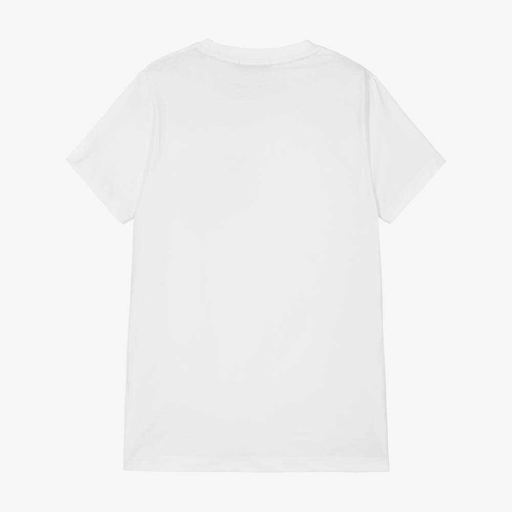 AIGNER-Teen Boys White Cotton T-Shirt | Childrensalon Outlet