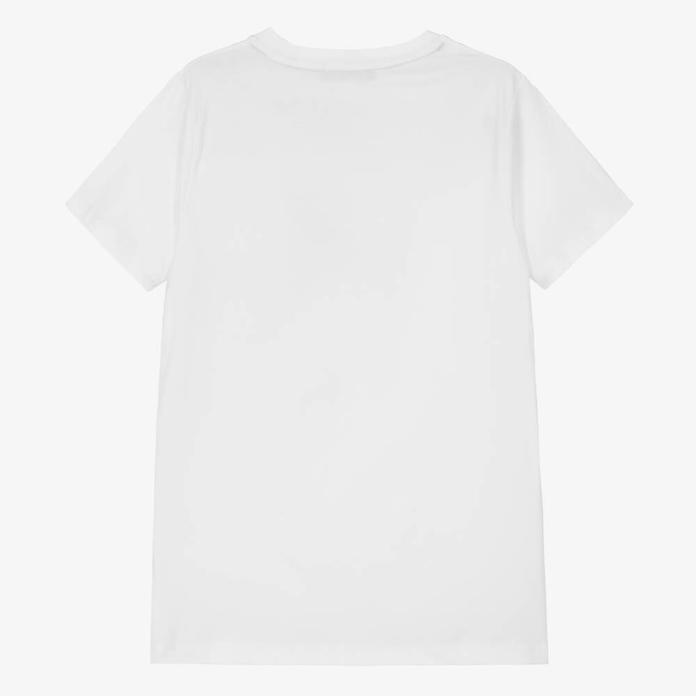 AIGNER-تيشيرت تينز ولادي قطن لون أبيض | Childrensalon Outlet