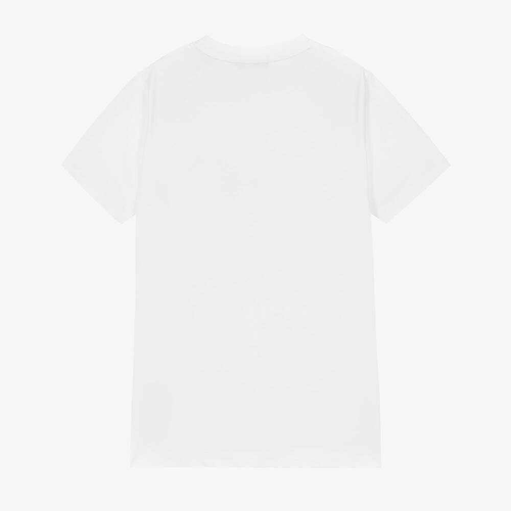 AIGNER-Teen Boys White Cotton T-Shirt | Childrensalon Outlet