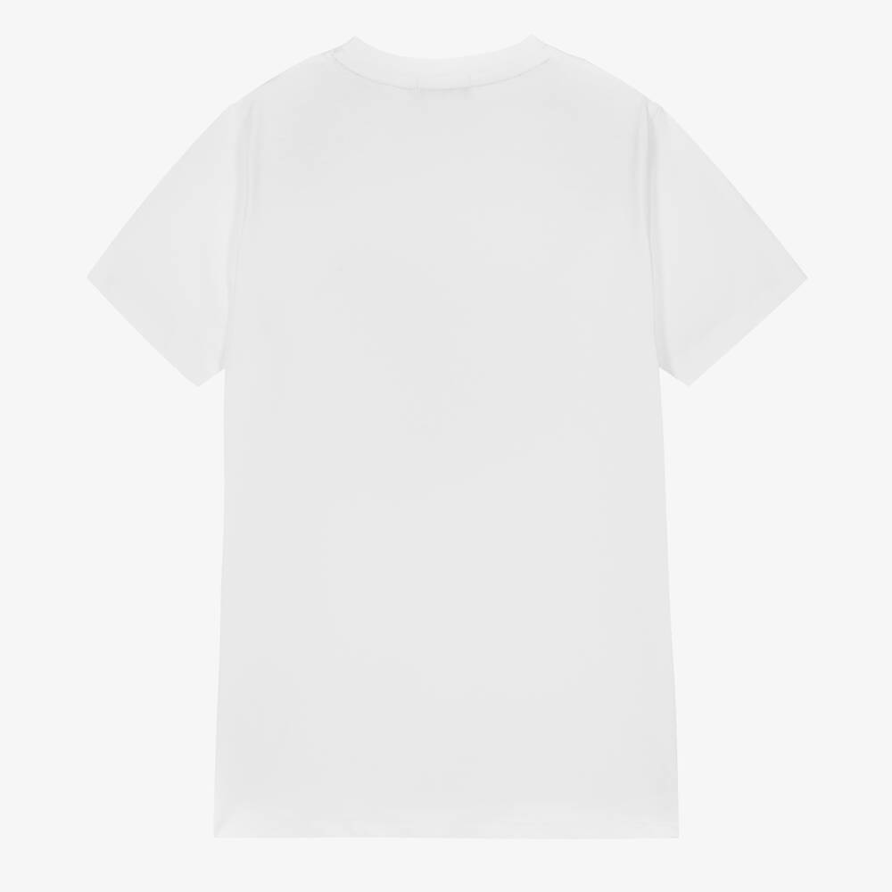 AIGNER-Teen Boys White Cotton T-Shirt | Childrensalon Outlet
