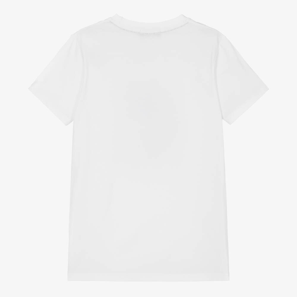 AIGNER-Teen Boys White Cotton T-Shirt | Childrensalon Outlet