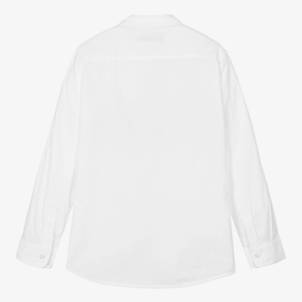 AIGNER-قميص تينز ولادي قطن بوبلين لون أبيض وذهبي | Childrensalon Outlet