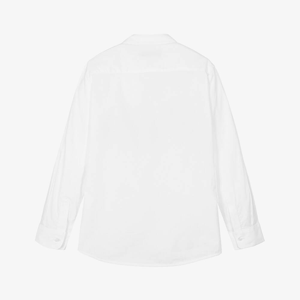 AIGNER-Teen Boys White & Gold Cotton Shirt | Childrensalon Outlet
