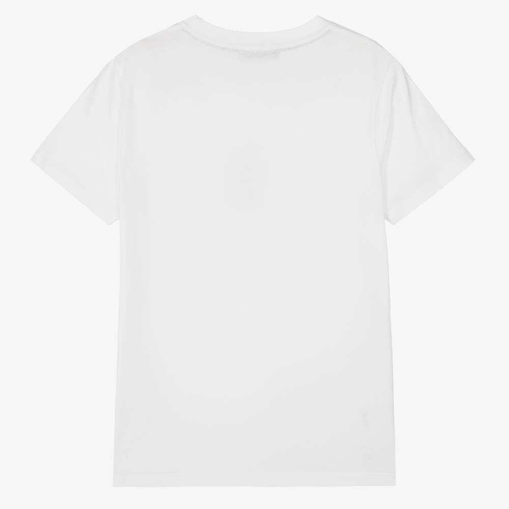 AIGNER-تيشيرت تينز ولادي قطن لون أبيض وذهبي | Childrensalon Outlet