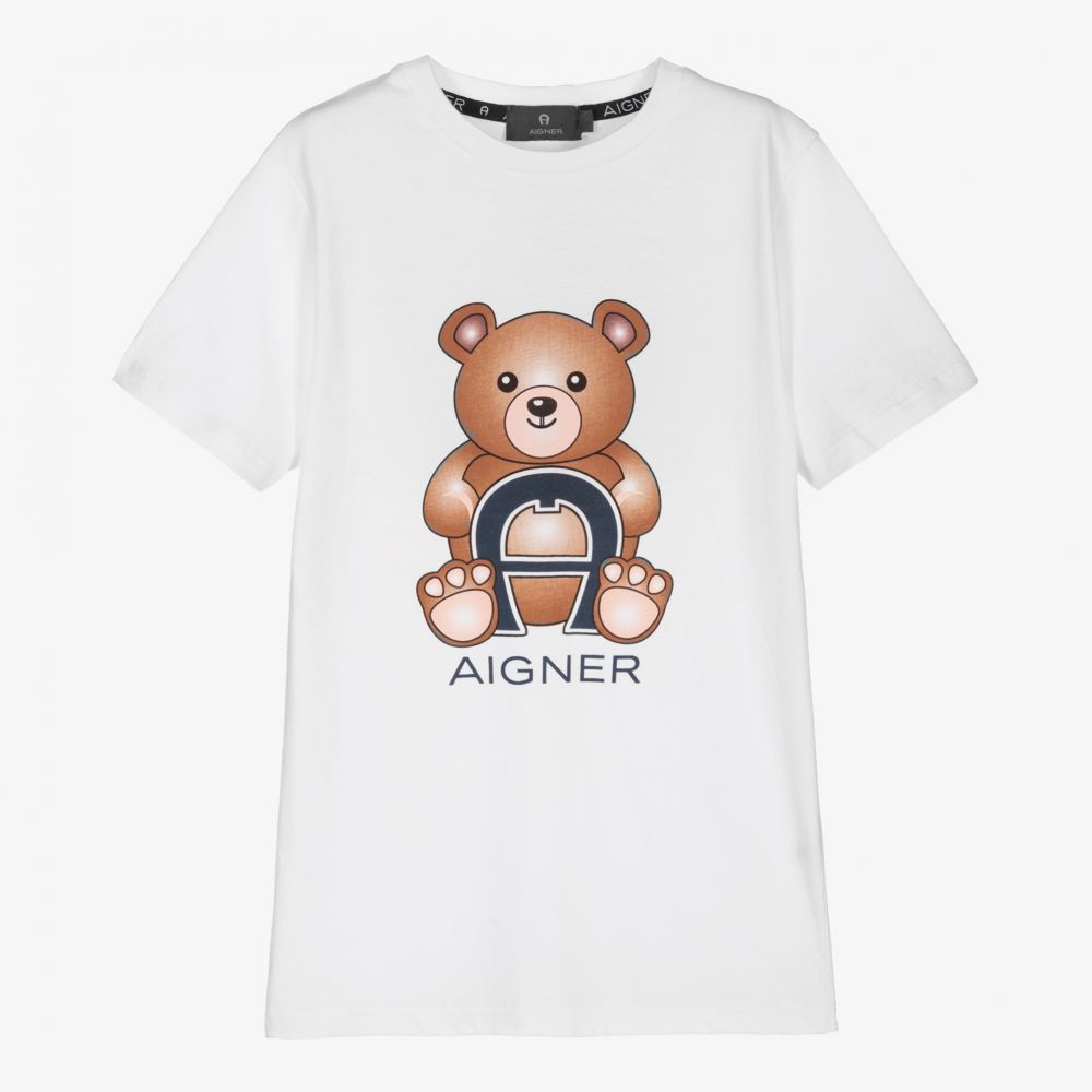 AIGNER - Weißes Teen T-Shirt für Jungen | Childrensalon