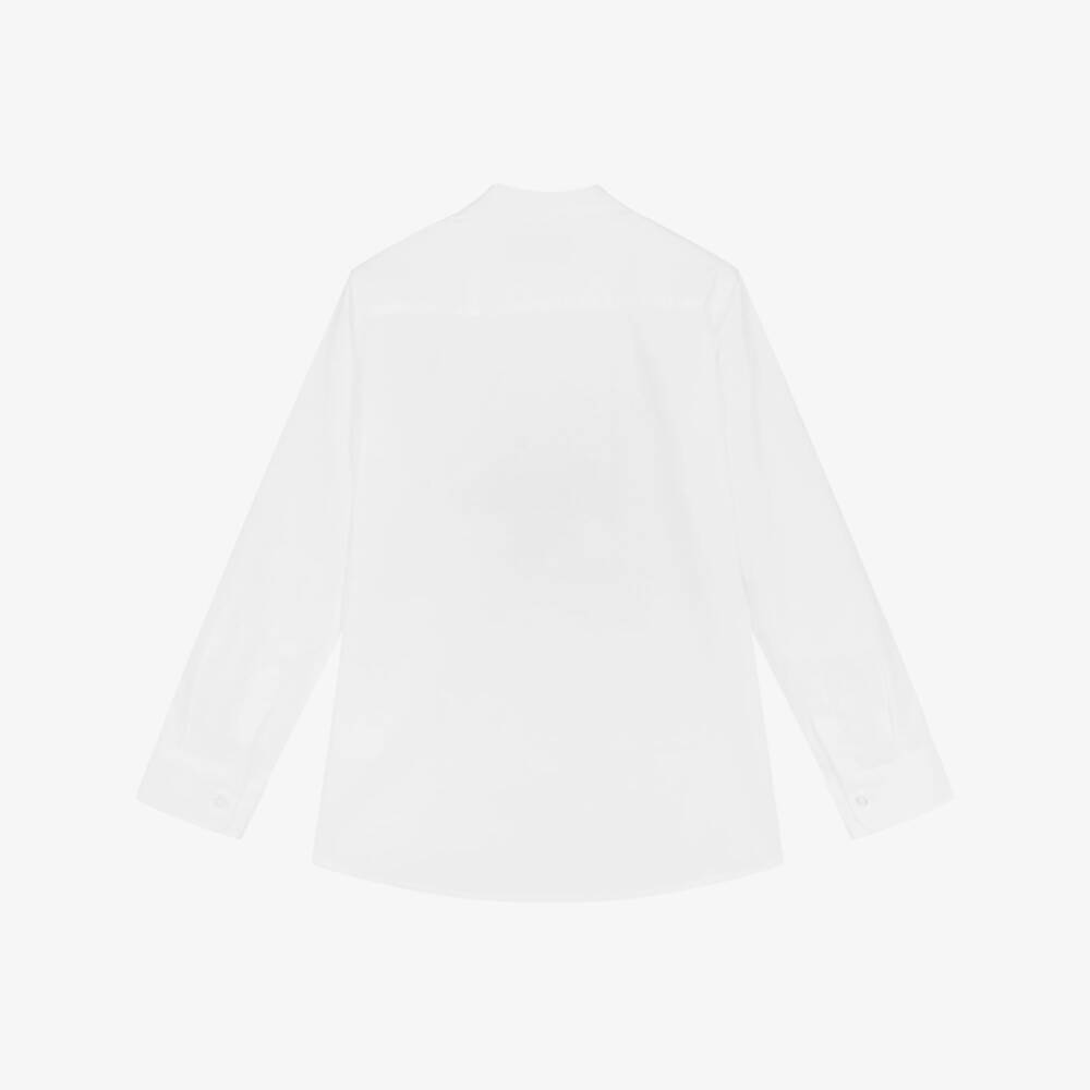 AIGNER-Teen Boys White Logo Tape Shirt | Childrensalon Outlet