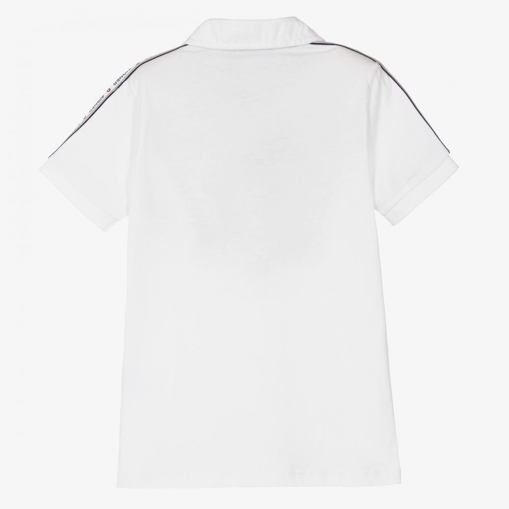 AIGNER-Teen Boys White Polo Shirt | Childrensalon Outlet