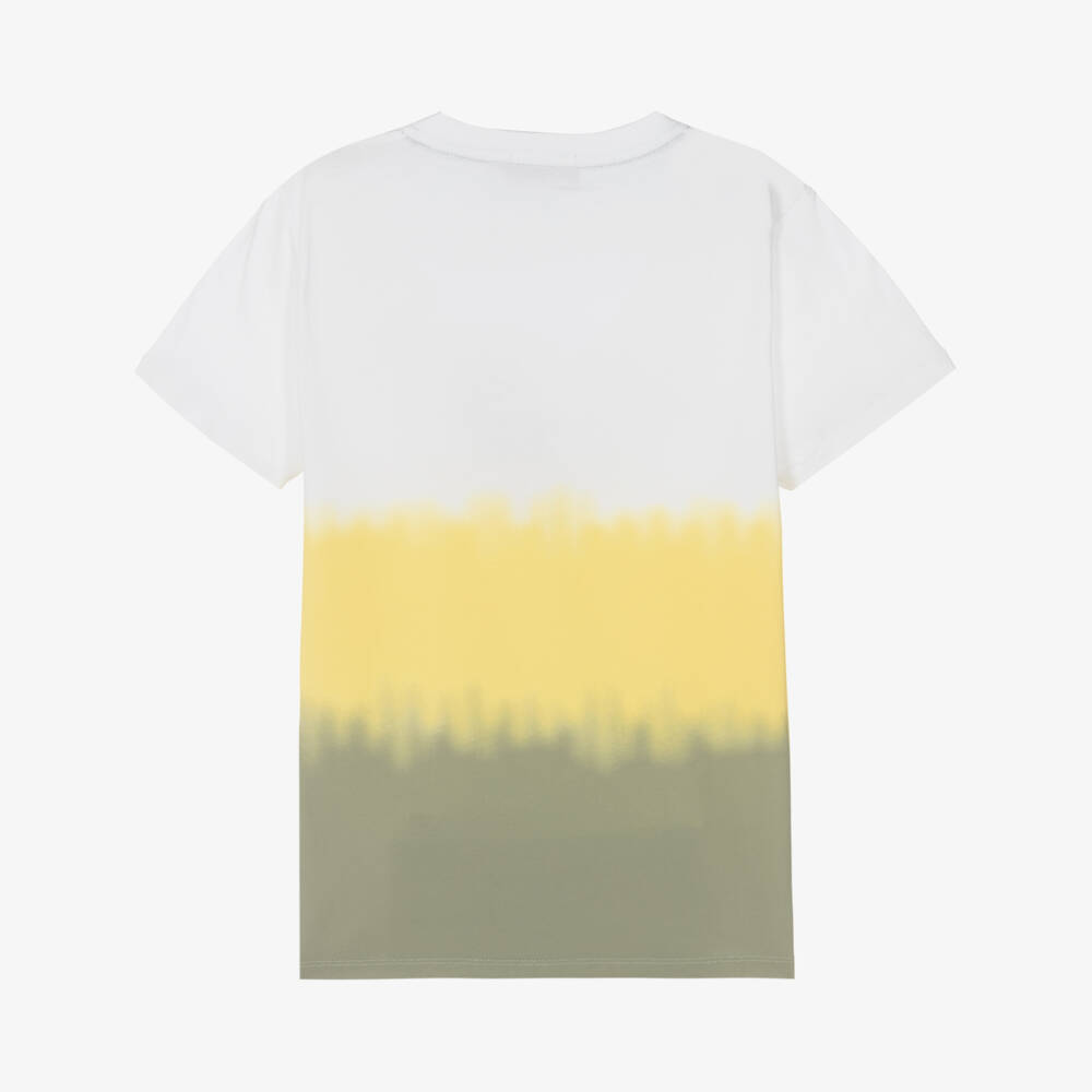 AIGNER-Teen Boys White & Yellow Logo T-Shirt | Childrensalon Outlet