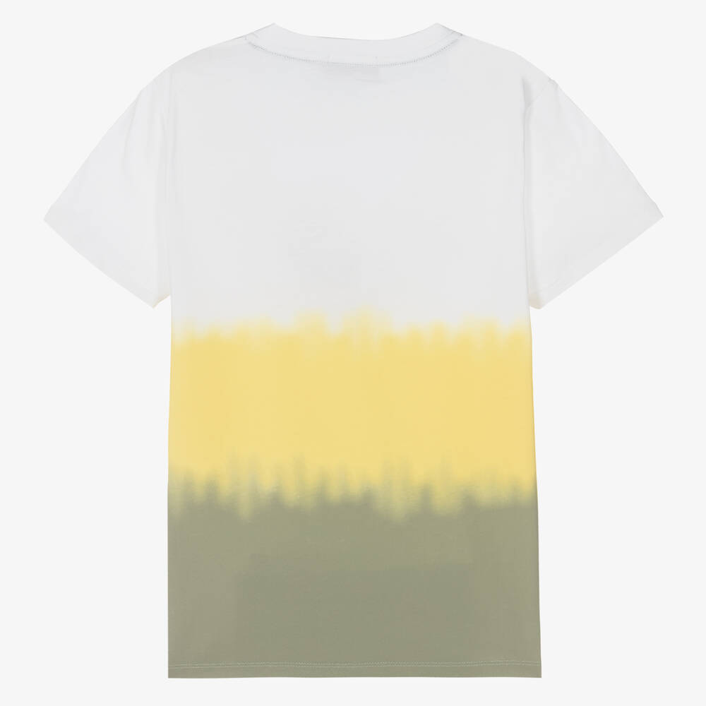 AIGNER-تيشيرت تينز ولادي قطن لون أبيض وأصفر | Childrensalon Outlet