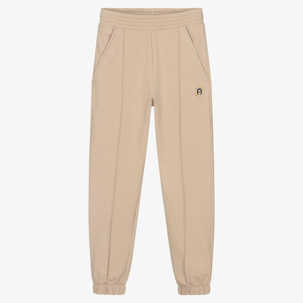 AIGNER - Pantalon de jogging beige en coton ado fille | Childrensalon