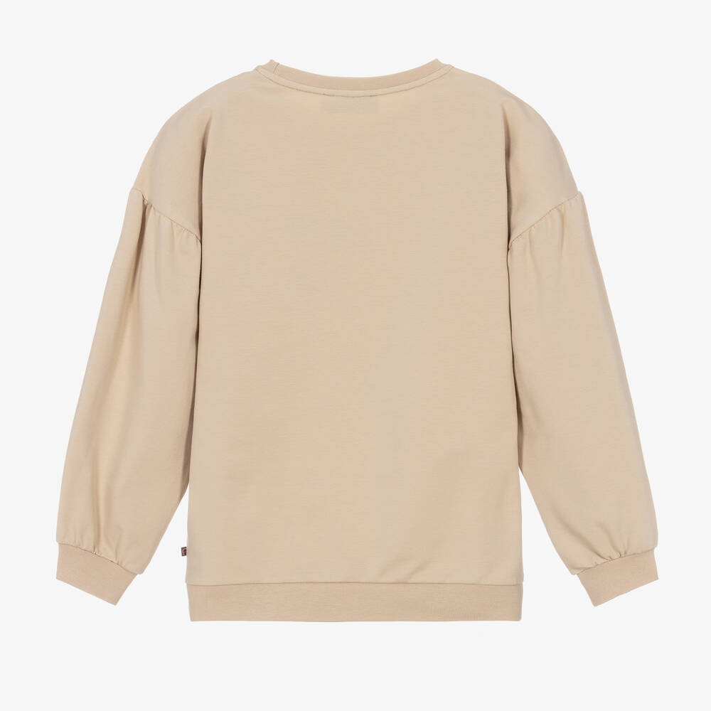 AIGNER Teen Girls Beige Cotton Sweatshirt Childrensalon Outlet