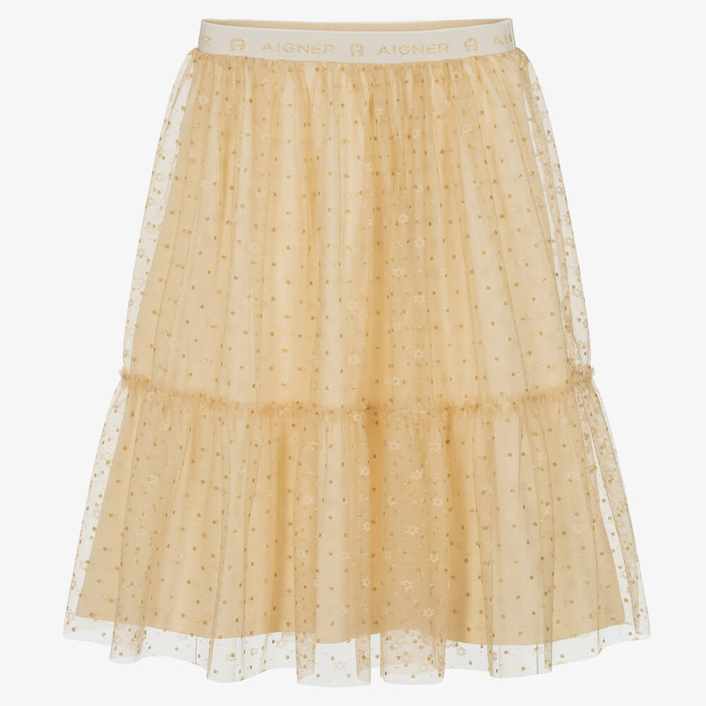 AIGNER - Teen Girls Beige Tulle Skirt | Childrensalon