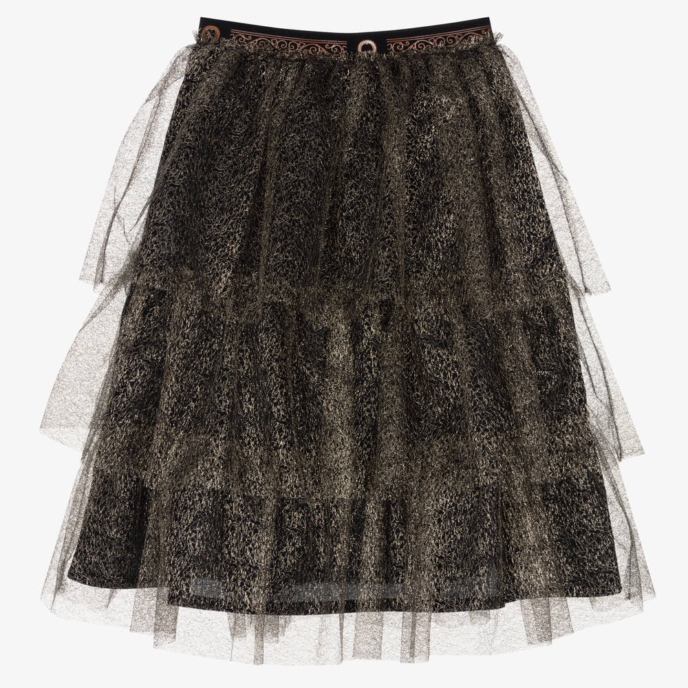 AIGNER - Черно-золотистая юбка из тюля | Childrensalon