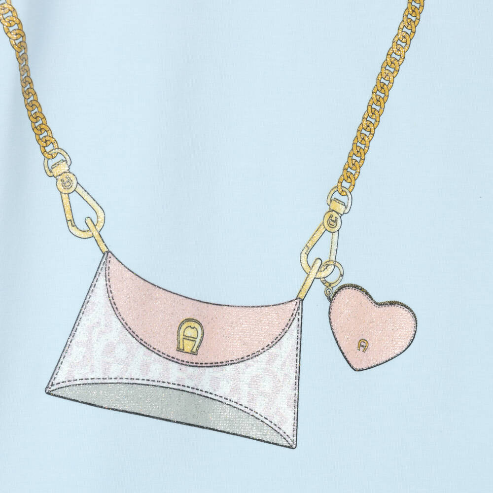 AIGNER-Teen Girls Blue Cotton Crossbody Bag Dress | Childrensalon Outlet