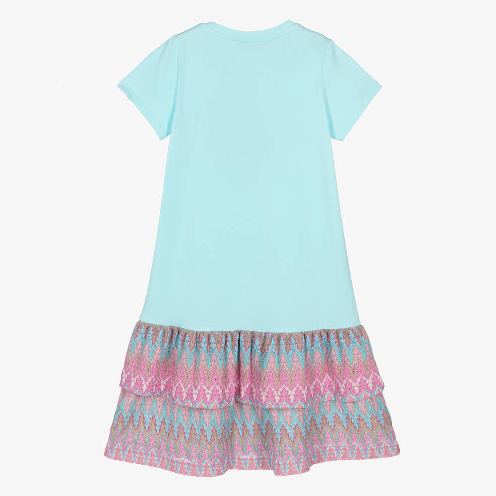 AIGNER-Teen Girls Blue Cotton & Knit Handbag Dress | Childrensalon Outlet