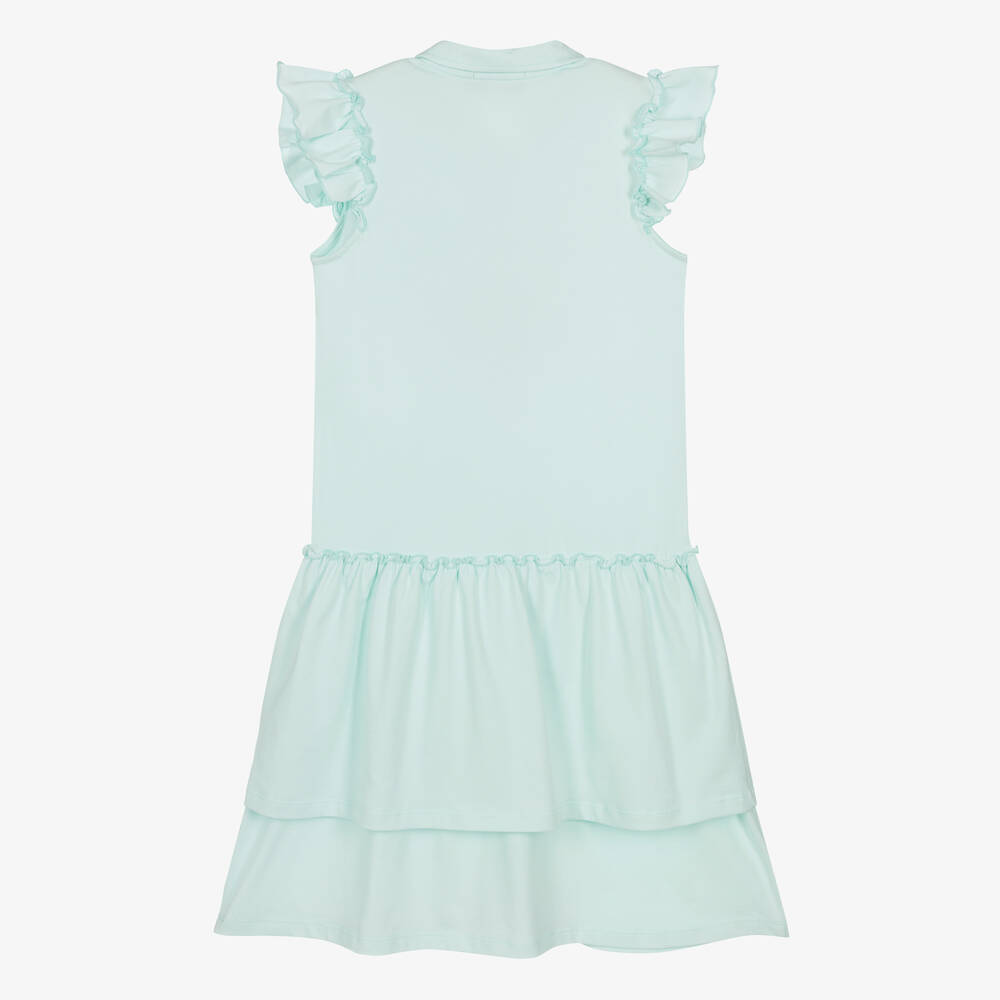 AIGNER-Голубое платье поло из хлопка для девочек-подростков | Childrensalon Outlet