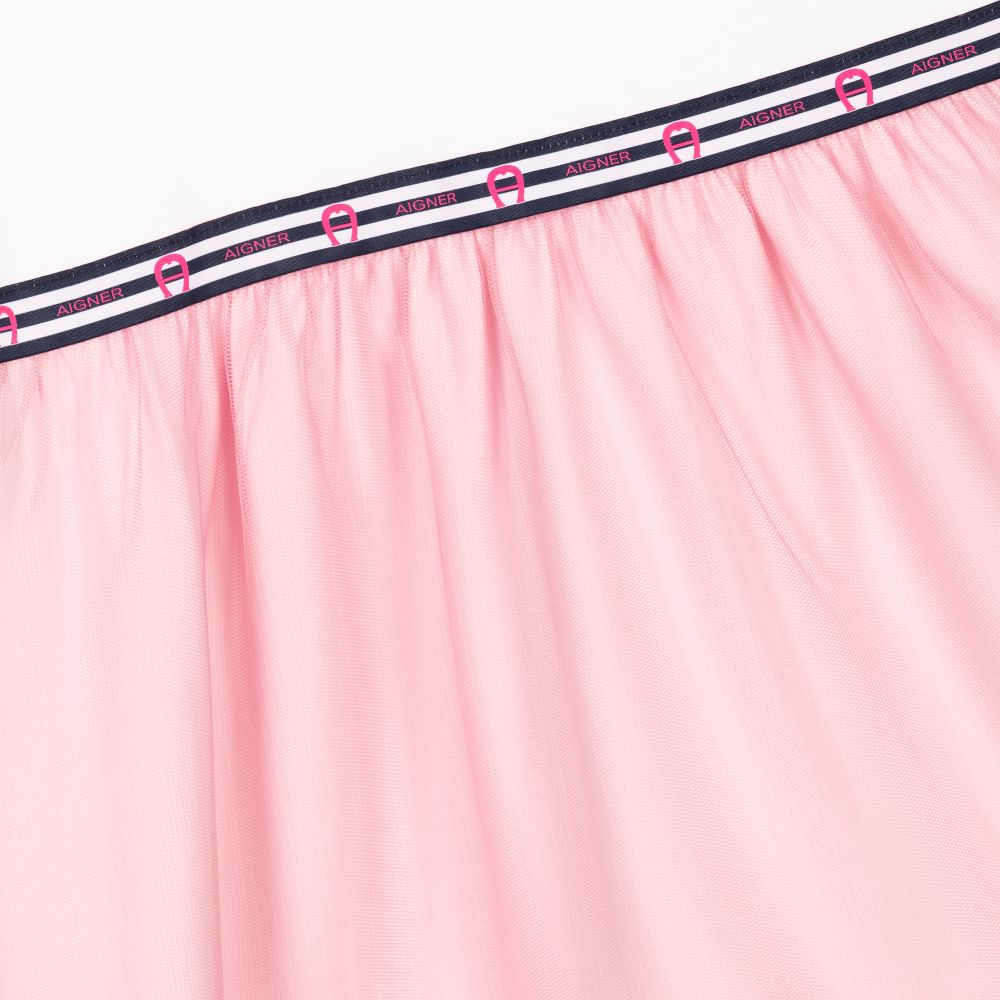 AIGNER-طقم فستان تينز بناتي قطن لون زهري وأبيض | Childrensalon Outlet