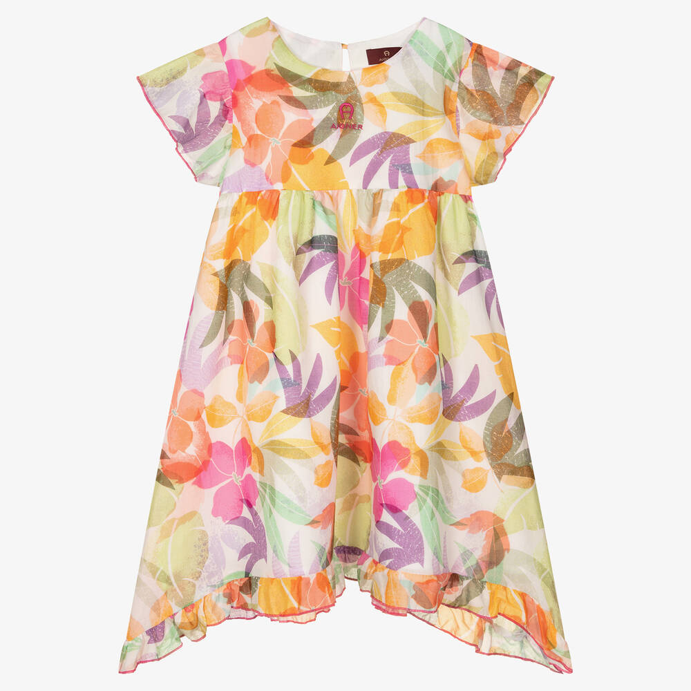 AIGNER - Robe en voile de coton à fleurs ado | Childrensalon