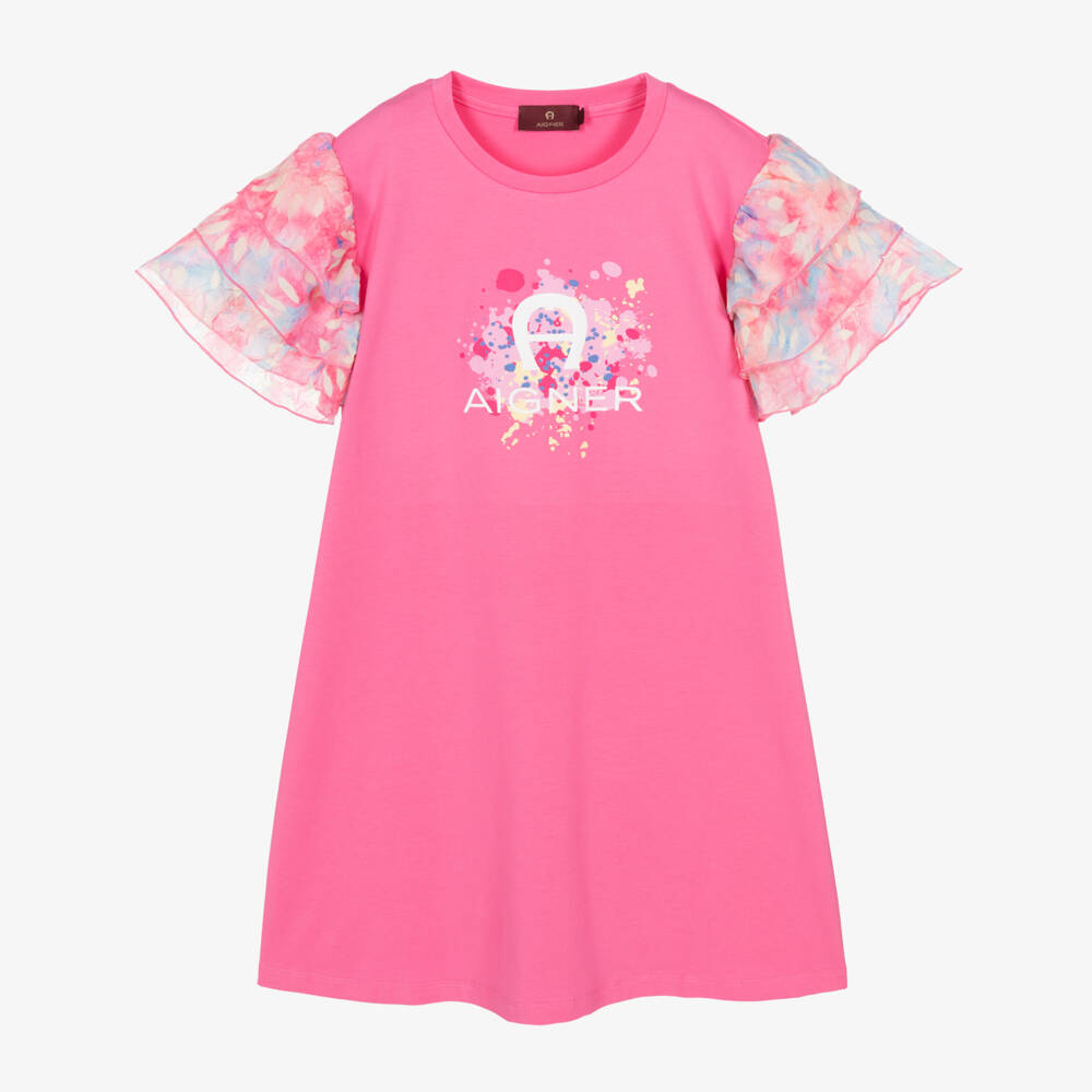 AIGNER-Teen Girls Fuchsia Pink & Pastel T-Shirt Dress | Childrensalon Outlet