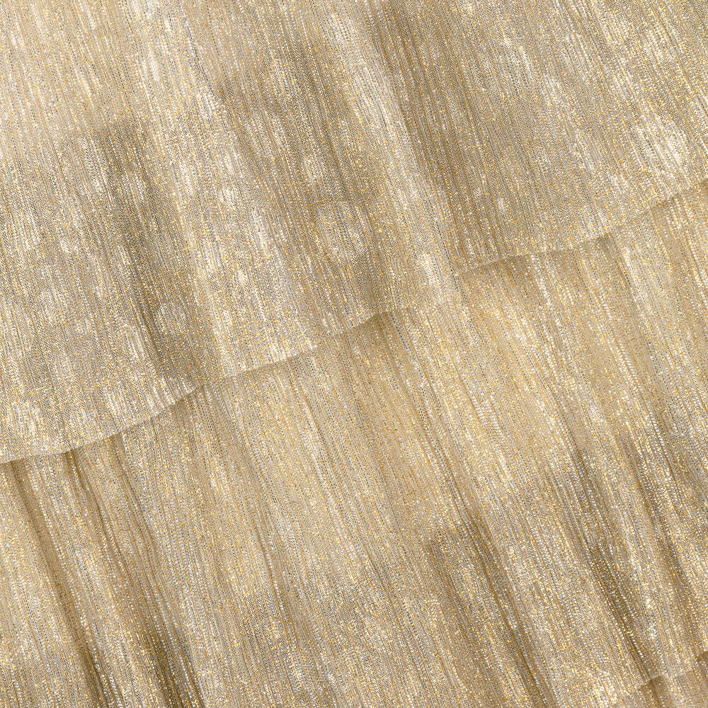 AIGNER-Teen Girls Gold Ruffle Plissé Skirt | Childrensalon Outlet