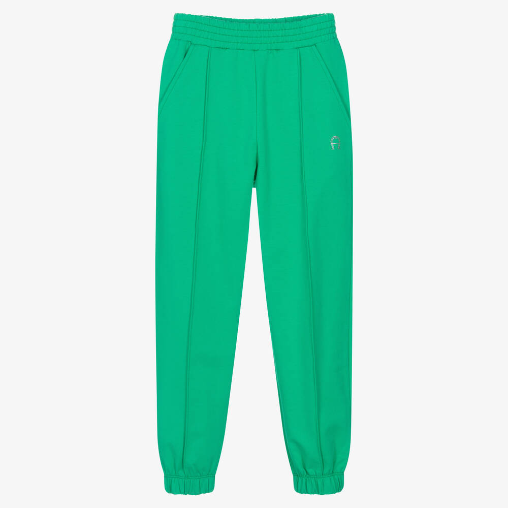 AIGNER - Pantalon de jogging vert en coton ado fille | Childrensalon