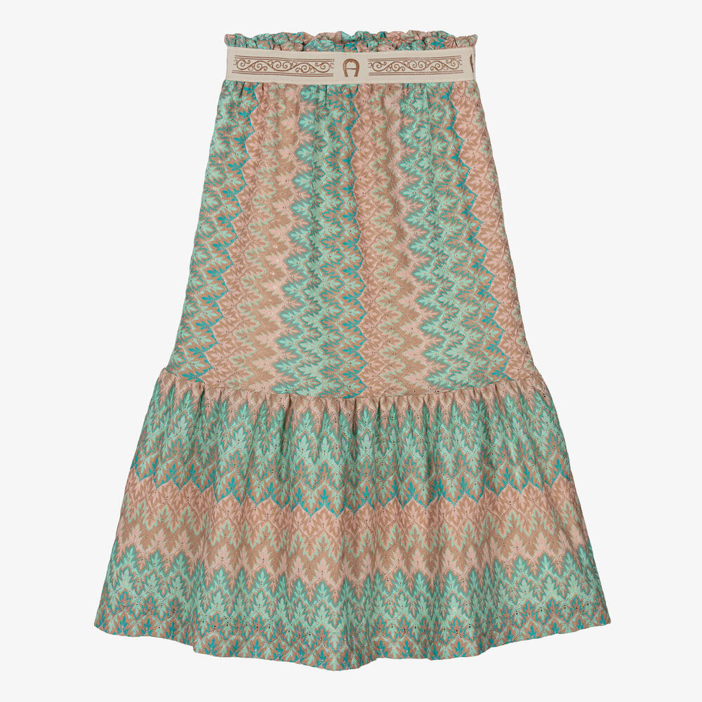 AIGNER-Teen Girls Green Lacy Knit Skirt | Childrensalon Outlet