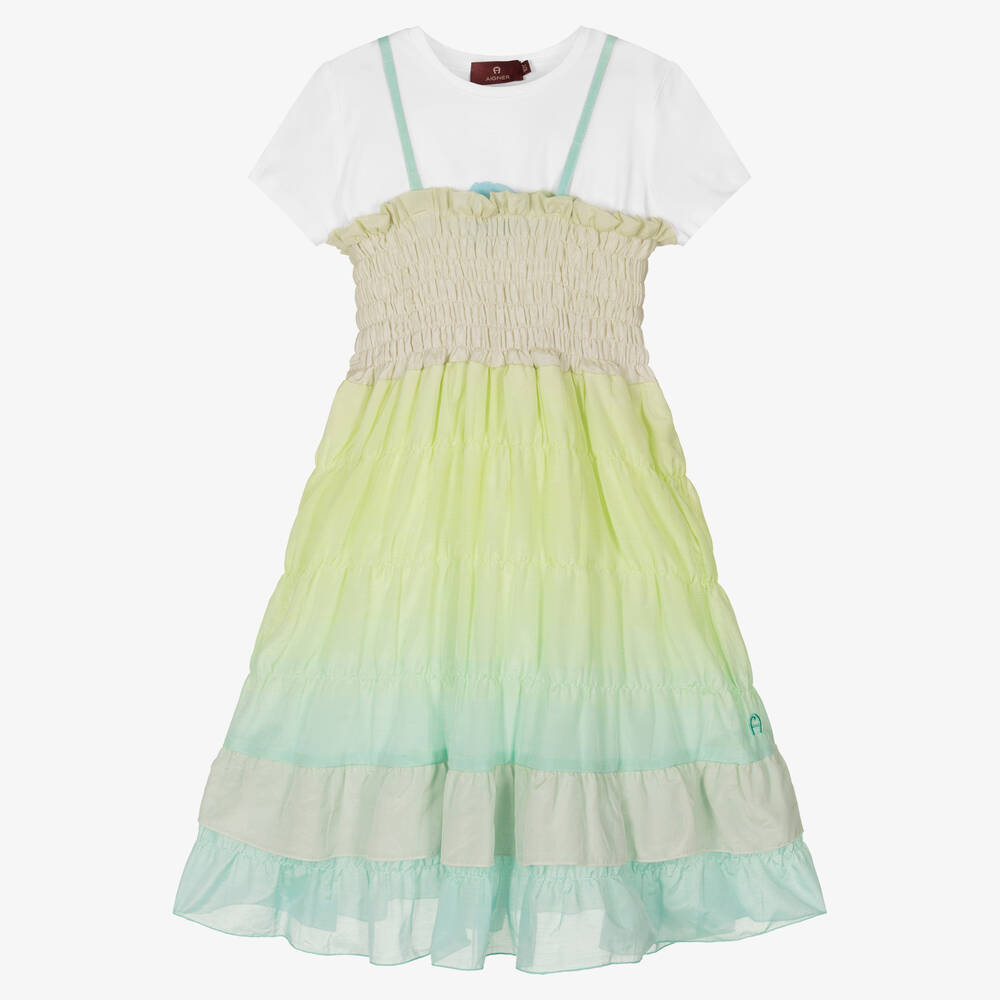 AIGNER-Teen Girls Green Ombré Dress Set | Childrensalon Outlet