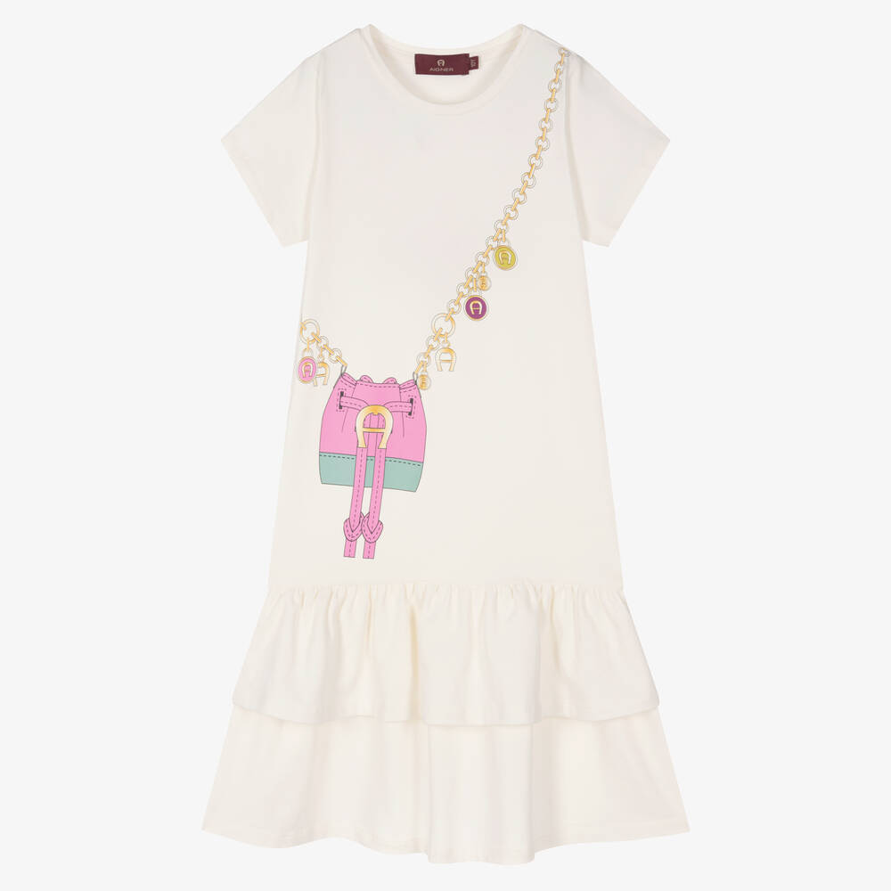 AIGNER - Teen Girls Ivory Cotton Crossbody Bag Dress | Childrensalon