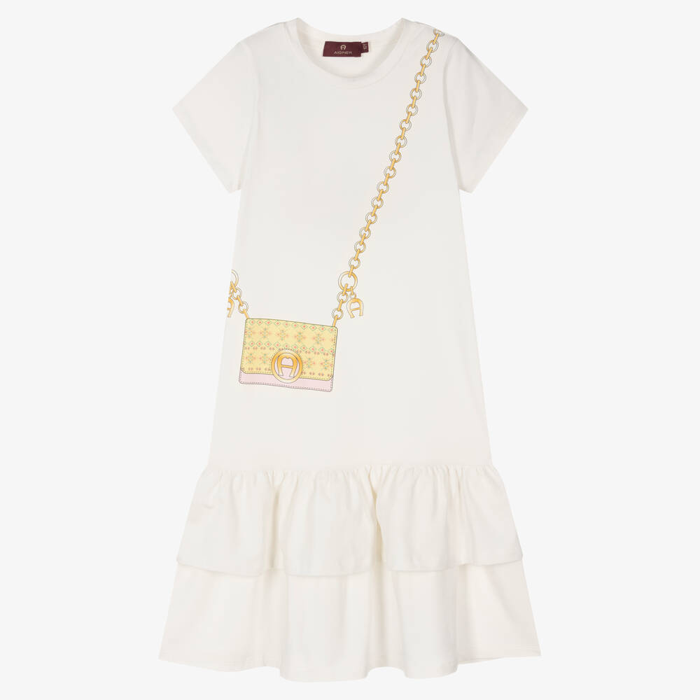 AIGNER-Teen Girls Ivory Cotton Dress | Childrensalon Outlet