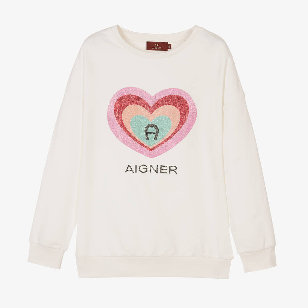 AIGNER - Teen Girls Ivory Cotton Sweatshirt | Childrensalon