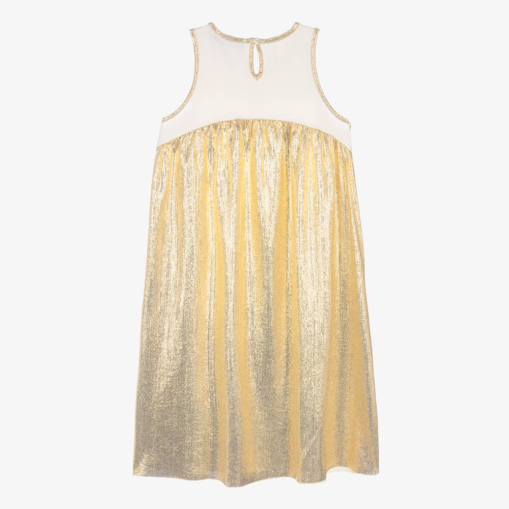 اقنر-فستان تينز بناتي لون ذهبي متاليك | Childrensalon Outlet