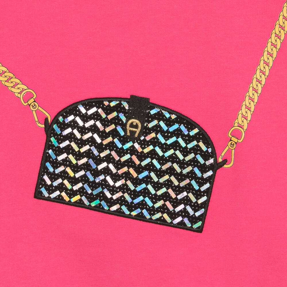 AIGNER-سويتشيرت تينز بناتي واسع قطن لون زهري | Childrensalon Outlet