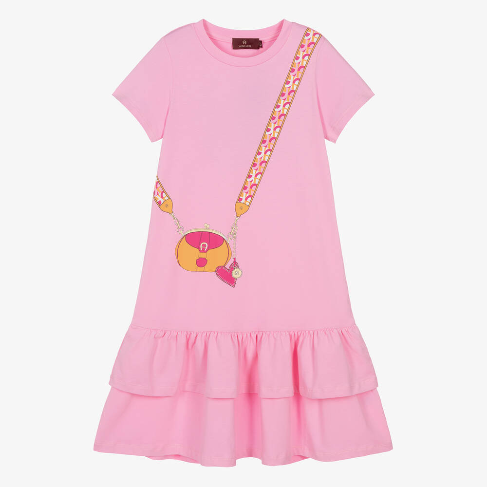 AIGNER-Teen Girls Pink Cotton Crossbody Bag Dress | Childrensalon Outlet