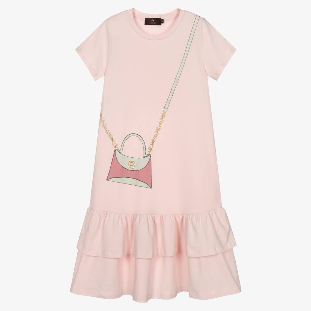 AIGNER - Teen Girls Pink Cotton Dress | Childrensalon