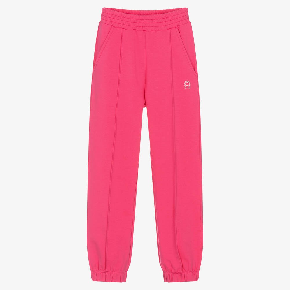 AIGNER - Pantalon de jogging rose en coton ado fille | Childrensalon