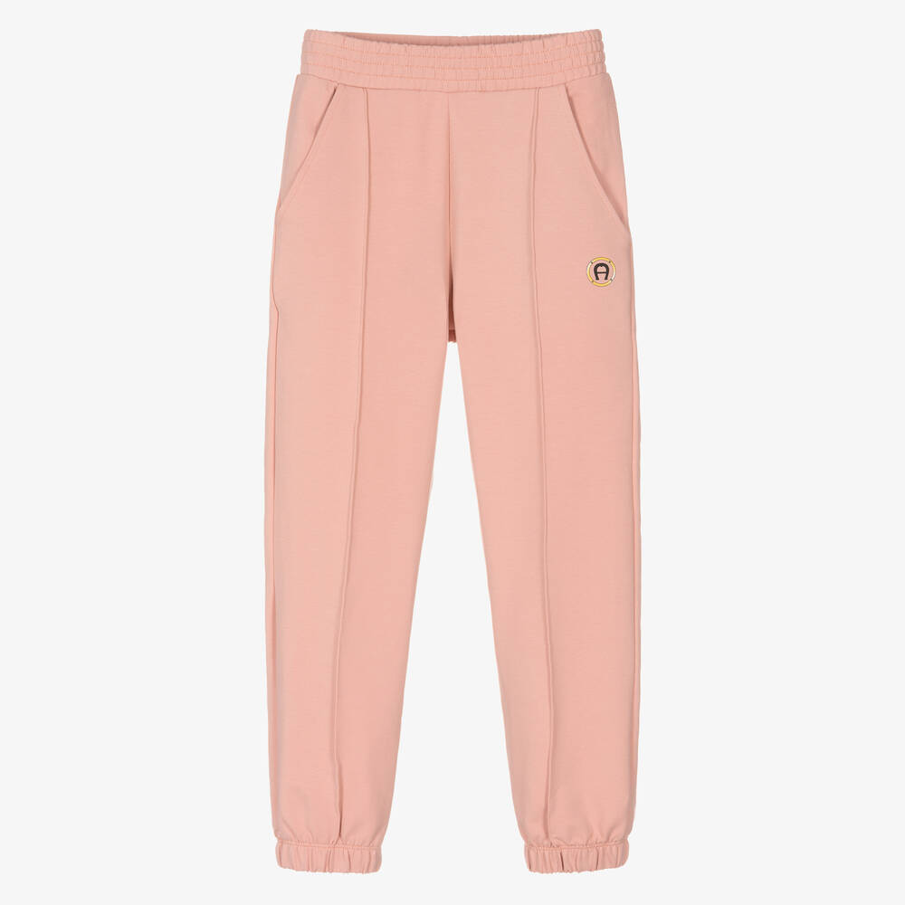 AIGNER - Pantalon de jogging rose en coton ado fille | Childrensalon