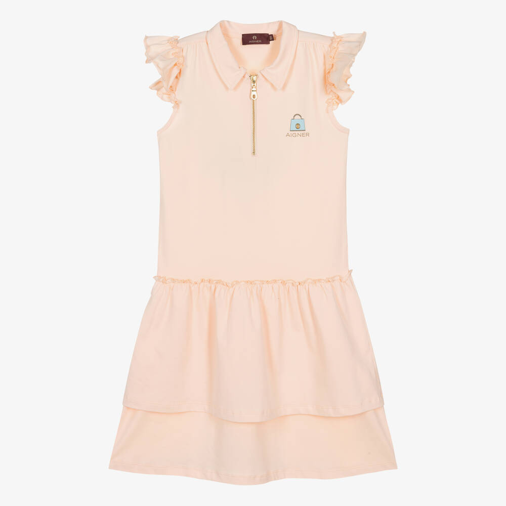AIGNER-Teen Girls Pink Cotton Polo Dress | Childrensalon Outlet