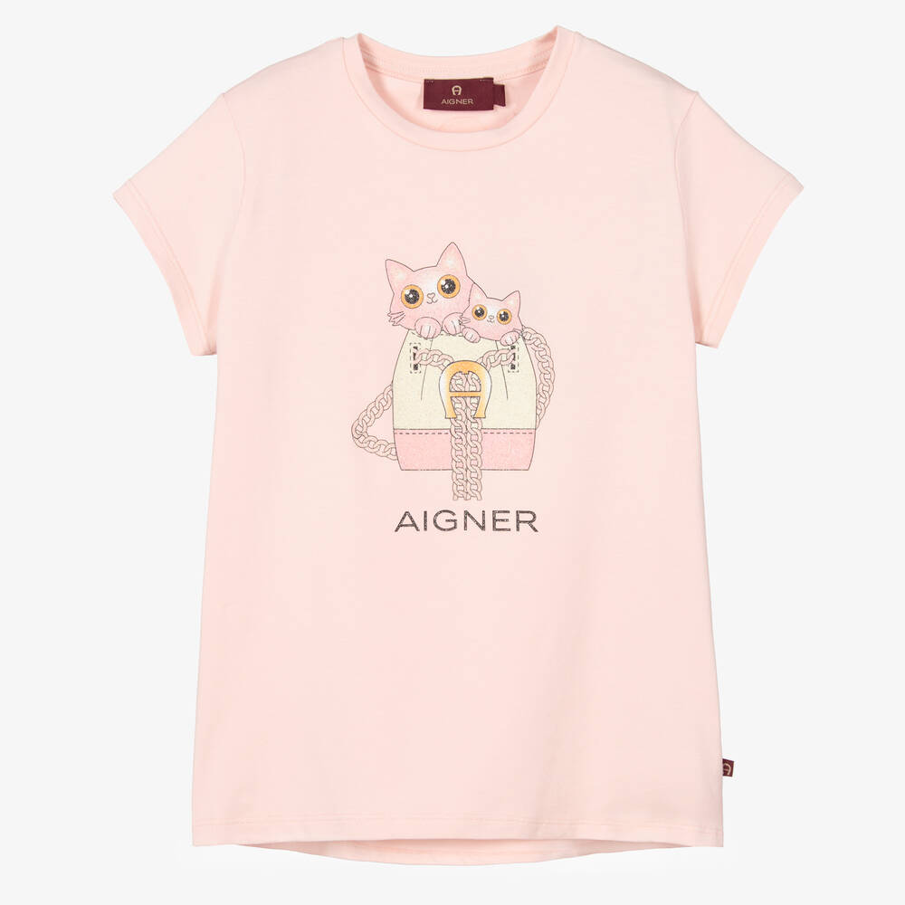 AIGNER - Teen Girls Pink Cotton T-Shirt | Childrensalon