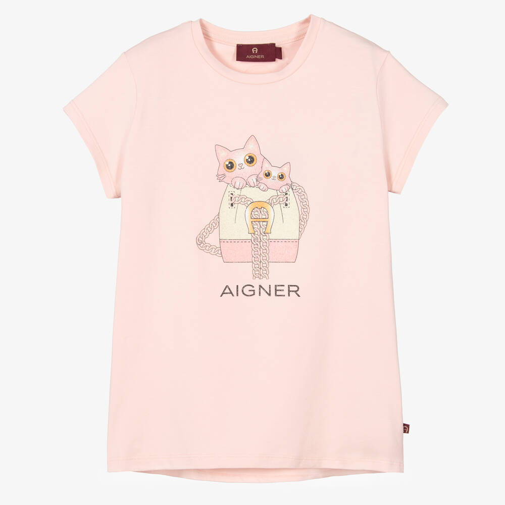 AIGNER - Teen Girls Pink Cotton T-Shirt | Childrensalon