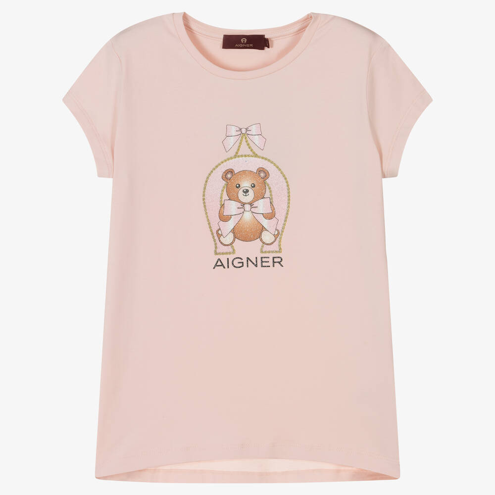AIGNER - Teen Girls Pink Cotton T-Shirt | Childrensalon