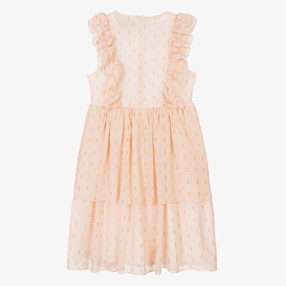 AIGNER-Teen Girls Pink & Gold Chiffon Dress | Childrensalon Outlet
