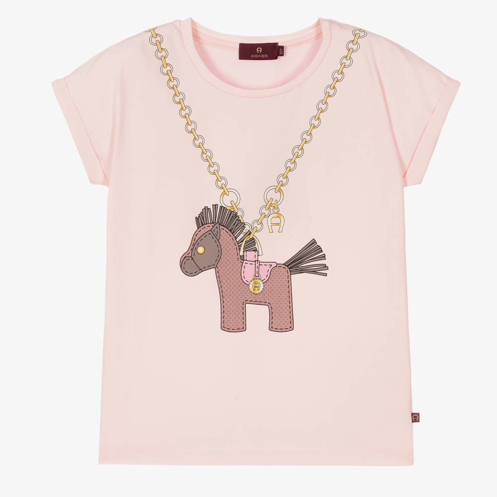 AIGNER - Teen Girls Pink Logo T-Shirt | Childrensalon
