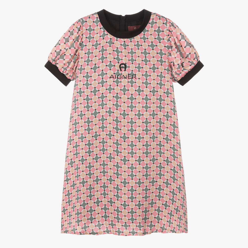 AIGNER - Розовое атласное платье | Childrensalon